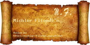 Michler Filomén névjegykártya